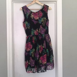 Black Floral Lace Dress